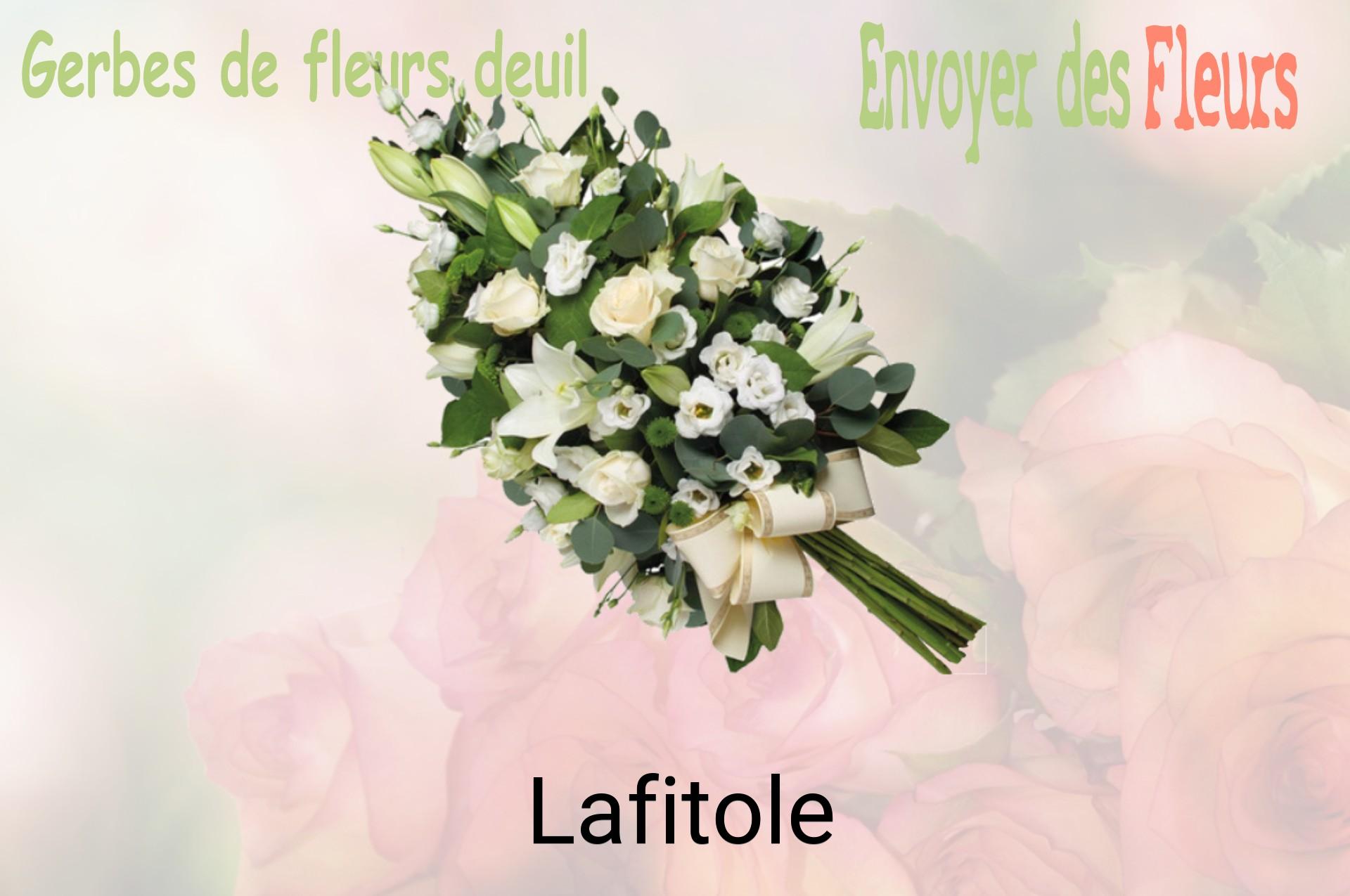Gerbe de fleurs de deuil livrée à Lafitole